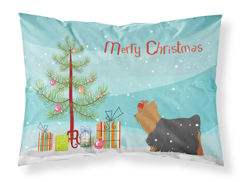 Yorkshire Terrier Yorkie Merry Christmas Tree Fabric Standard Pillowcase BB2952PILLOWCASE