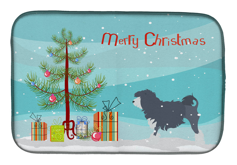 Lowchen Merry Christmas Tree Dish Drying Mat BB2953DDM