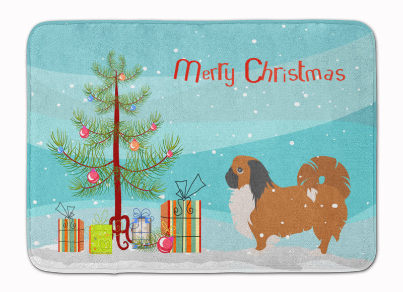 Pekingese Merry Christmas Tree Machine Washable Memory Foam Mat BB2956RUG