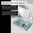 Poodle Merry Christmas Tree Memory Foam Kitchen Mat Machine Washable Anti-Fatigue Cushion Comfort Bath or Kitchen Rug