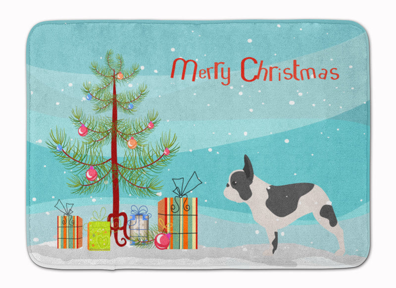 French Bulldog Merry Christmas Tree Machine Washable Memory Foam Mat BB2959RUG