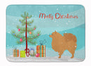 Pomeranian Merry Christmas Tree Machine Washable Memory Foam Mat BB2960RUG