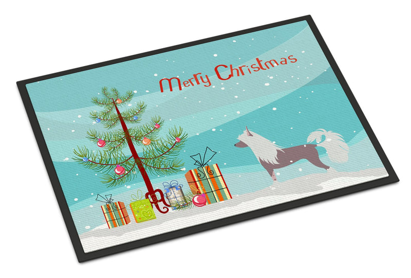 Chinese Crested Merry Christmas Tree Indoor or Outdoor Mat 24x36 BB2961JMAT