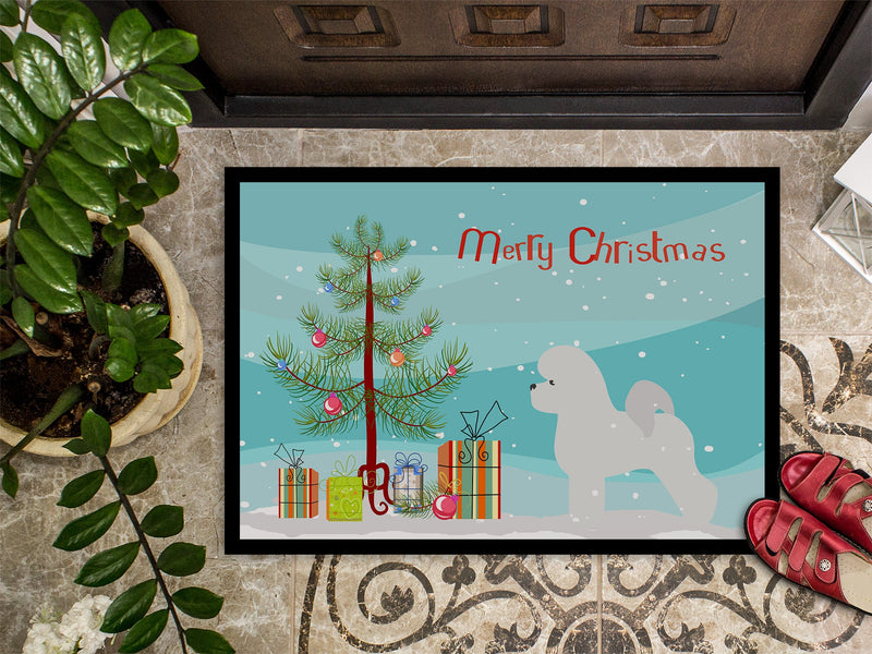 Bichon Frise Merry Christmas Tree Indoor or Outdoor Mat 18x27 BB2963MAT