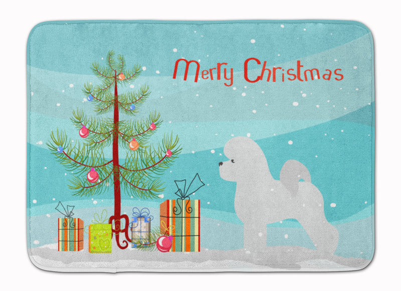 Bichon Frise Merry Christmas Tree Machine Washable Memory Foam Mat BB2963RUG