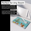 Shih Tzu Merry Christmas Tree Memory Foam Kitchen Mat Machine Washable Anti-Fatigue Cushion Comfort Bath or Kitchen Rug