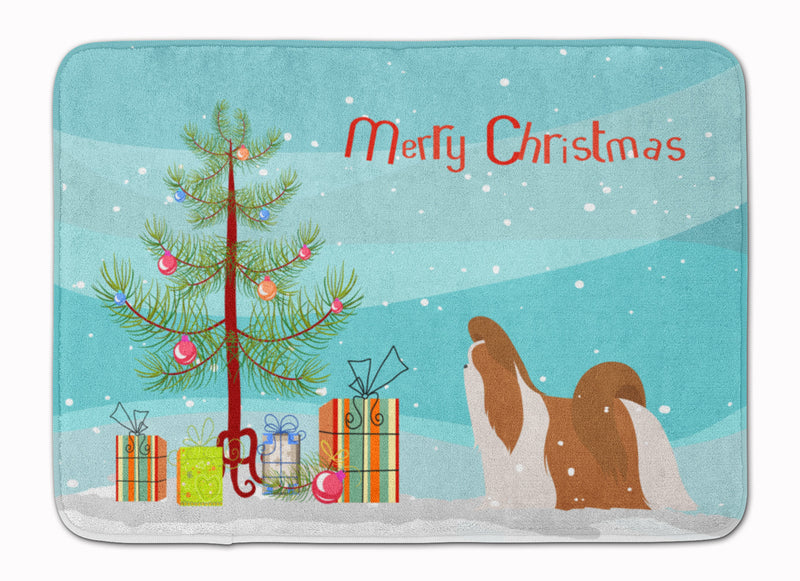 Shih Tzu Merry Christmas Tree Machine Washable Memory Foam Mat BB2964RUG