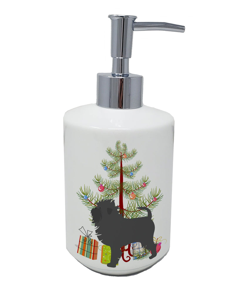 Affenpinscher Merry Christmas Tree Ceramic Soap Dispenser