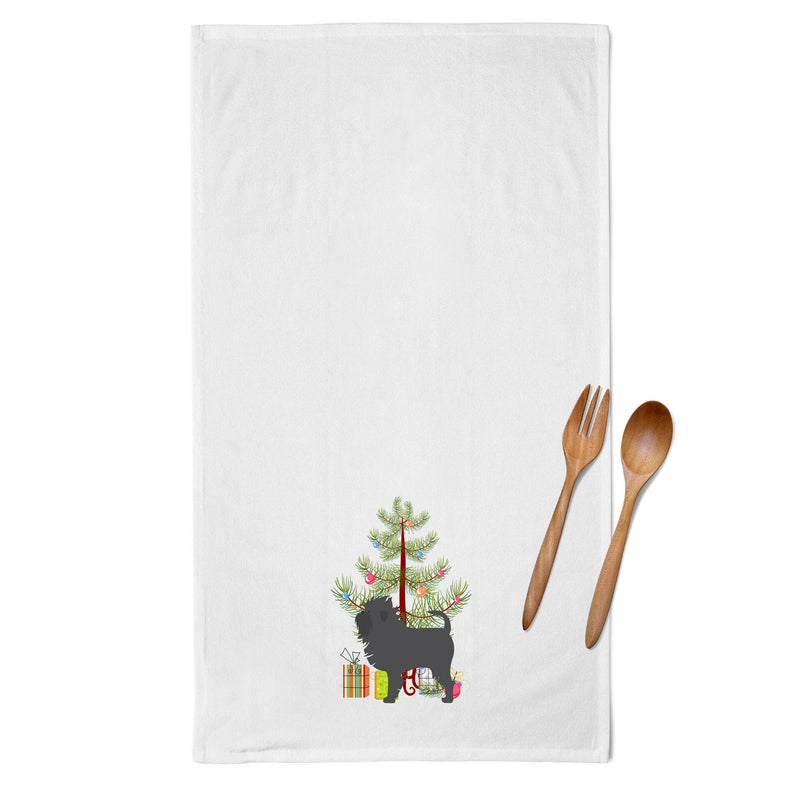 Affenpinscher Merry Christmas Tree White Kitchen Towel Set of 2 BB2966WTKT