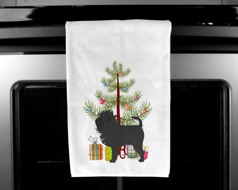 Affenpinscher Merry Christmas Tree White Kitchen Towel Set of 2 BB2966WTKT