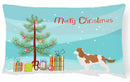 Cavalier King Charles Spaniel Merry Christmas Tree Decorative Throw Pillow 12x16 Indoor Outdoor Accent Cushion, Fabric Cover with Insert for Sofa, Bed, Porch & Living Room