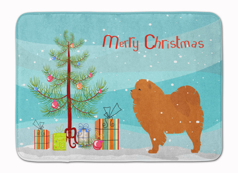 Chow Chow Merry Christmas Tree Machine Washable Memory Foam Mat BB2969RUG