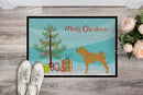 Shar Pei Merry Christmas Tree Doormat Indoor Outdoor 18H X 27W Front Door Mat Rugs for Entryway, Non Slip Washable