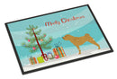 Shar Pei Merry Christmas Tree Doormat Indoor Outdoor 18H X 27W Front Door Mat Rugs for Entryway, Non Slip Washable