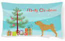 Shar Pei Merry Christmas Tree Decorative Throw Pillow 12x16 Indoor Outdoor Accent Cushion, Fabric Cover with Insert for Sofa, Bed, Porch & Living Room