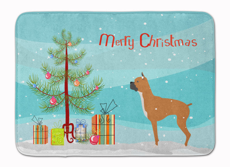 Boxer Merry Christmas Tree Machine Washable Memory Foam Mat BB2971RUG