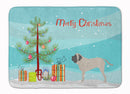 English Mastiff Merry Christmas Tree Memory Foam Kitchen Mat Machine Washable Anti-Fatigue Cushion Comfort Bath or Kitchen Rug