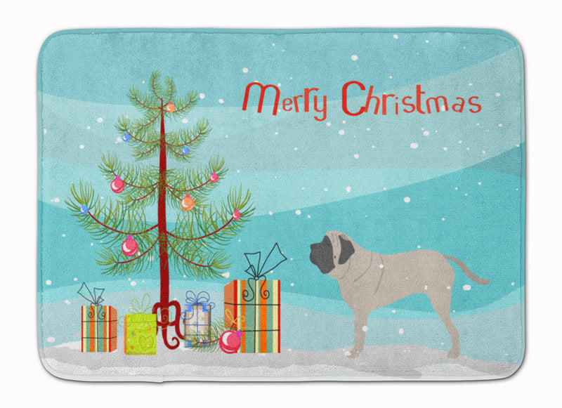 English Mastiff Merry Christmas Tree Machine Washable Memory Foam Mat BB2974RUG