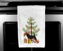 Airedale Terrier Merry Christmas Tree Kitchen Towels – Set of 2 - Decorative & Absorbent Cotton | BB2975WTKT