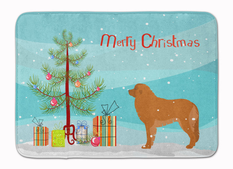 Leonberger Merry Christmas Tree Machine Washable Memory Foam Mat BB2976RUG