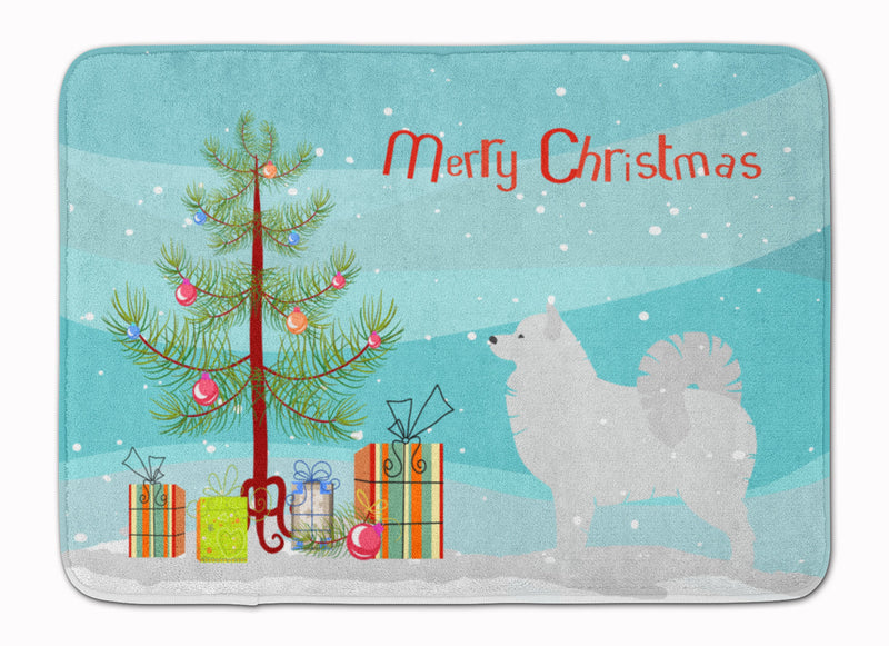 Samoyed Merry Christmas Tree Machine Washable Memory Foam Mat BB2977RUG