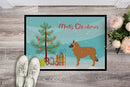 Belgian Shepherd Merry Christmas Tree Doormat Indoor Outdoor 18H X 27W Front Door Mat Rugs for Entryway, Non Slip Washable