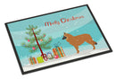 Belgian Shepherd Merry Christmas Tree Doormat Indoor Outdoor 18H X 27W Front Door Mat Rugs for Entryway, Non Slip Washable