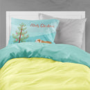 English Bulldog Merry Christmas Tree Standard Pillowcase Lightweight Super Soft Easy Care Decorative Artwork Pillowcase, Standard