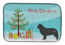 Newfoundland Merry Christmas Tree Dish Drying Mat Absorbent Dish Drying Mat Pad for Kitchen Counter Dish Drainer Mat for Countertop, 14 x 21", Multicolor