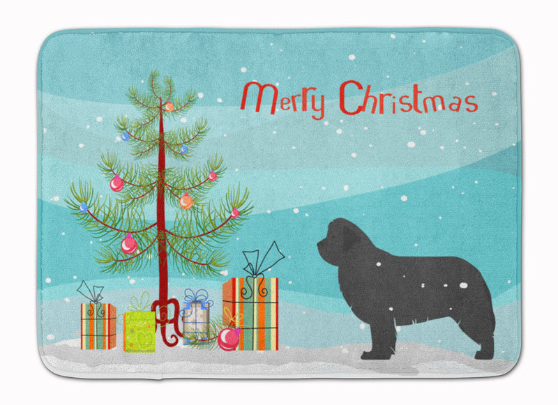 Newfoundland Merry Christmas Tree Machine Washable Memory Foam Mat BB2982RUG