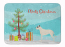Dogo Argentino Merry Christmas Tree Memory Foam Kitchen Mat Machine Washable Anti-Fatigue Cushion Comfort Bath or Kitchen Rug