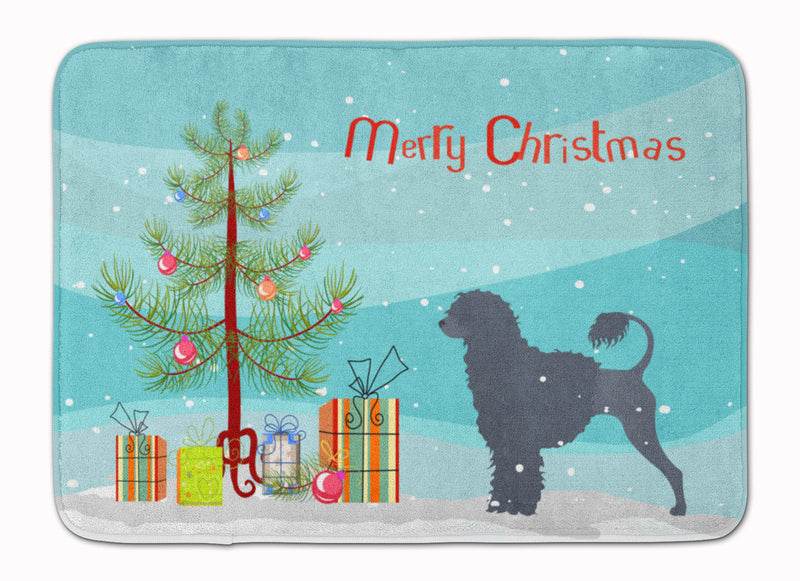 Portuguese Water Dog Merry Christmas Tree Machine Washable Memory Foam Mat BB2986RUG