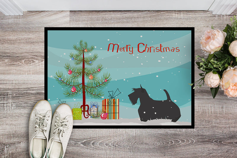 Scottish Terrier Merry Christmas Tree Indoor or Outdoor Mat 18x27 BB2987MAT