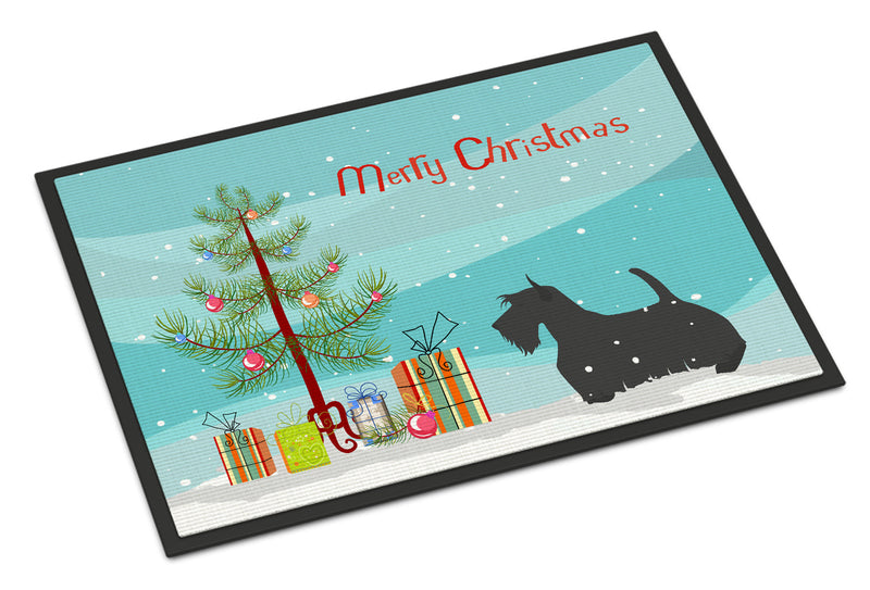 Scottish Terrier Merry Christmas Tree Indoor or Outdoor Mat 18x27 BB2987MAT