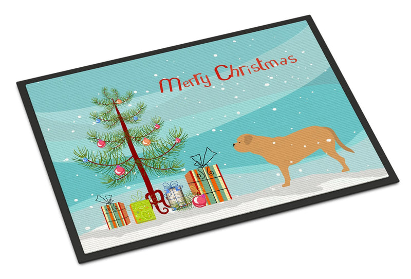 Dogue de Bordeaux Merry Christmas Tree Indoor or Outdoor Mat 24x36 BB2988JMAT