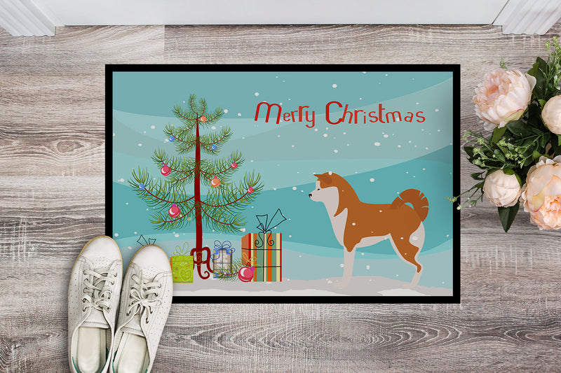 Akita Merry Christmas Tree Doormat - 24x36 Decorative Floor Mat – Indoor/Outdoor Rug with Artistic Flair BB2990JMAT