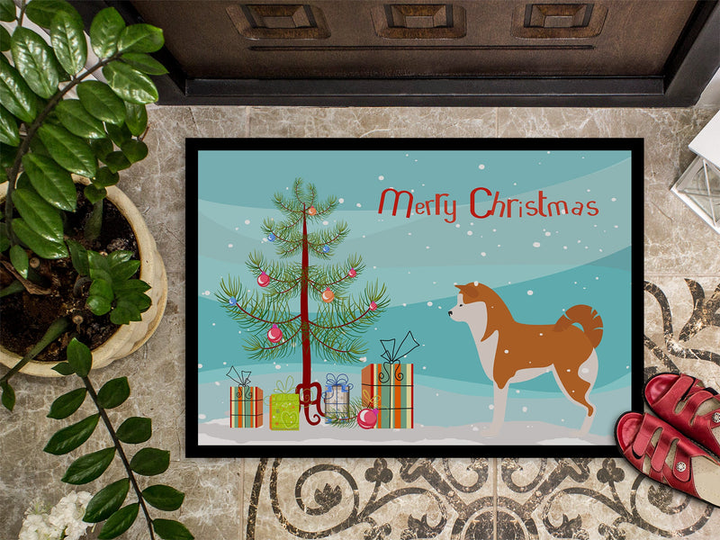Akita Merry Christmas Tree Doormat - 24x36 Decorative Floor Mat – Indoor/Outdoor Rug with Artistic Flair BB2990JMAT