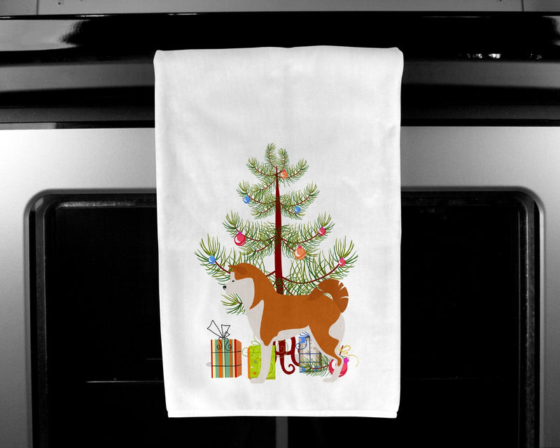 Akita Merry Christmas Tree Kitchen Towels – Set of 2 - Decorative & Absorbent Cotton | BB2990WTKT