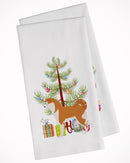 Akita Merry Christmas Tree Kitchen Towels – Set of 2 - Decorative & Absorbent Cotton | BB2990WTKT