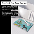Giant Schnauzer Merry Christmas Tree Memory Foam Kitchen Mat Machine Washable Anti-Fatigue Cushion Comfort Bath or Kitchen Rug