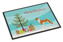 Basenji Merry Christmas Tree Doormat Indoor Outdoor 18H X 27W Front Door Mat Rugs for Entryway, Non Slip Washable