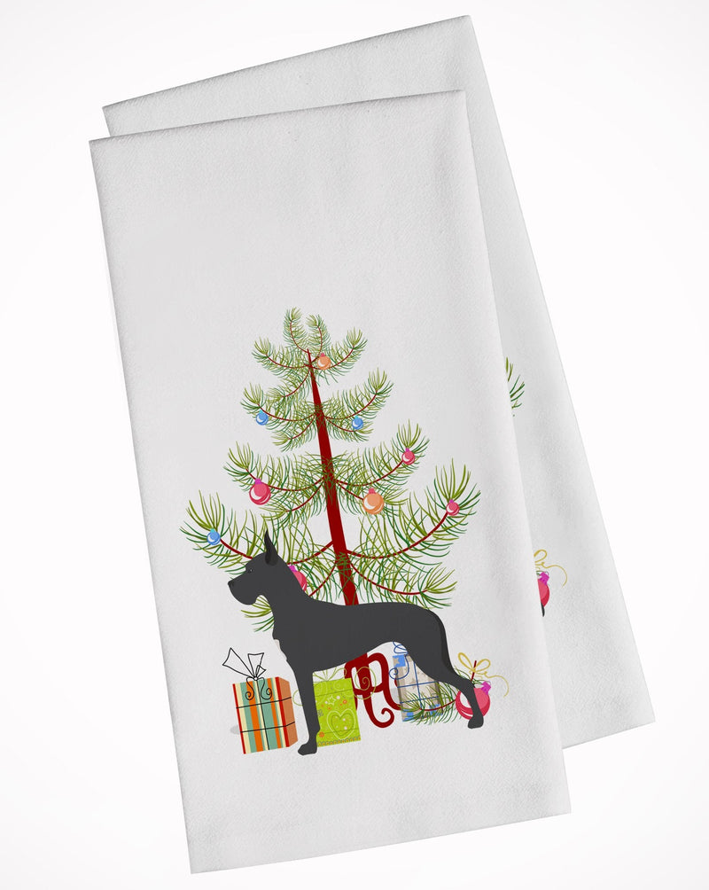 Great Dane Merry Christmas Tree Kitchen Towels – Set of 2 - Decorative & Absorbent Cotton | BB2993WTKT