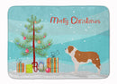 Saint Bernard Merry Christmas Tree Machine Washable Memory Foam Mat BB2994RUG