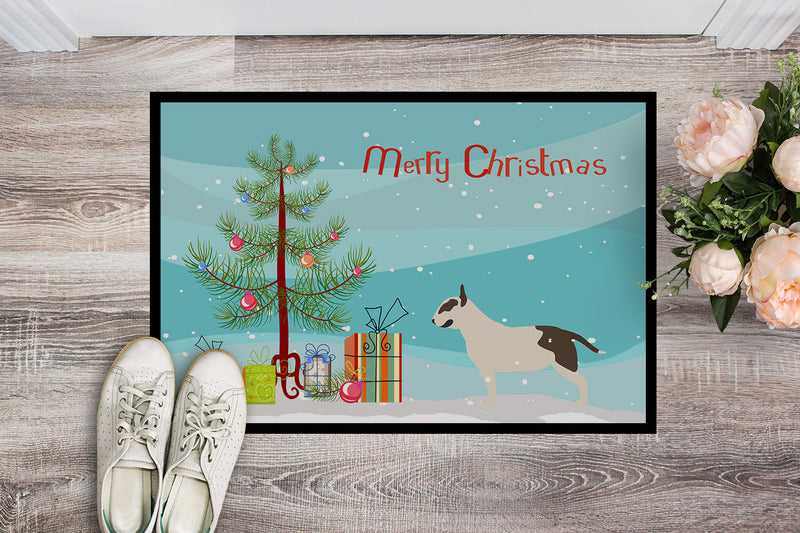 Bull Terrier Merry Christmas Tree Indoor or Outdoor Mat 18x27 BB2996MAT