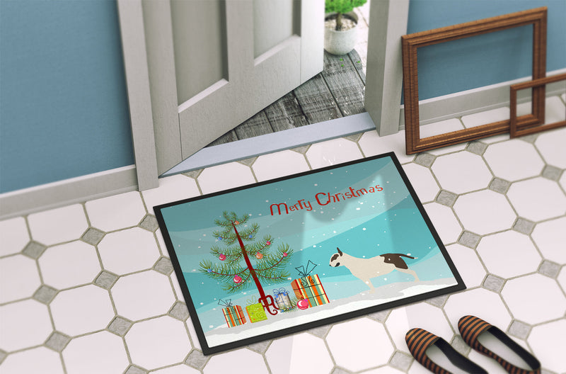 Bull Terrier Merry Christmas Tree Indoor or Outdoor Mat 18x27 BB2996MAT