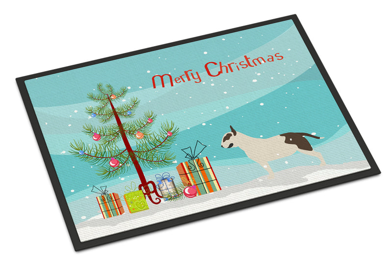 Bull Terrier Merry Christmas Tree Indoor or Outdoor Mat 18x27 BB2996MAT