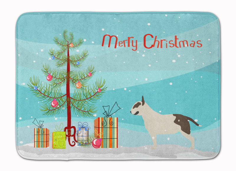 Bull Terrier Merry Christmas Tree Machine Washable Memory Foam Mat BB2996RUG