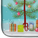 Fila Brasileiro Merry Christmas Tree Dish Drying Mat Absorbent Dish Drying Mat Pad for Kitchen Counter Dish Drainer Mat for Countertop, 14 x 21", Multicolor