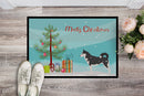 Siberian Husky Merry Christmas Tree Doormat Indoor Outdoor 18H X 27W Front Door Mat Rugs for Entryway, Non Slip Washable