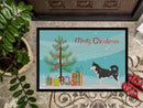 Siberian Husky Merry Christmas Tree Doormat Indoor Outdoor 18H X 27W Front Door Mat Rugs for Entryway, Non Slip Washable